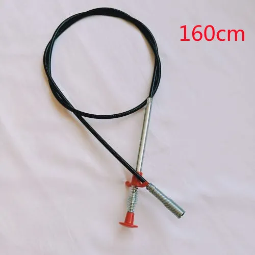 Flexible 60cm long sewer dredger spring cleaning tool with a grip handle for unblocking sink drains.