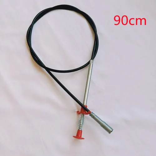Flexible 60cm long sewer dredger spring cleaning tool with a grip handle for unblocking sink drains.