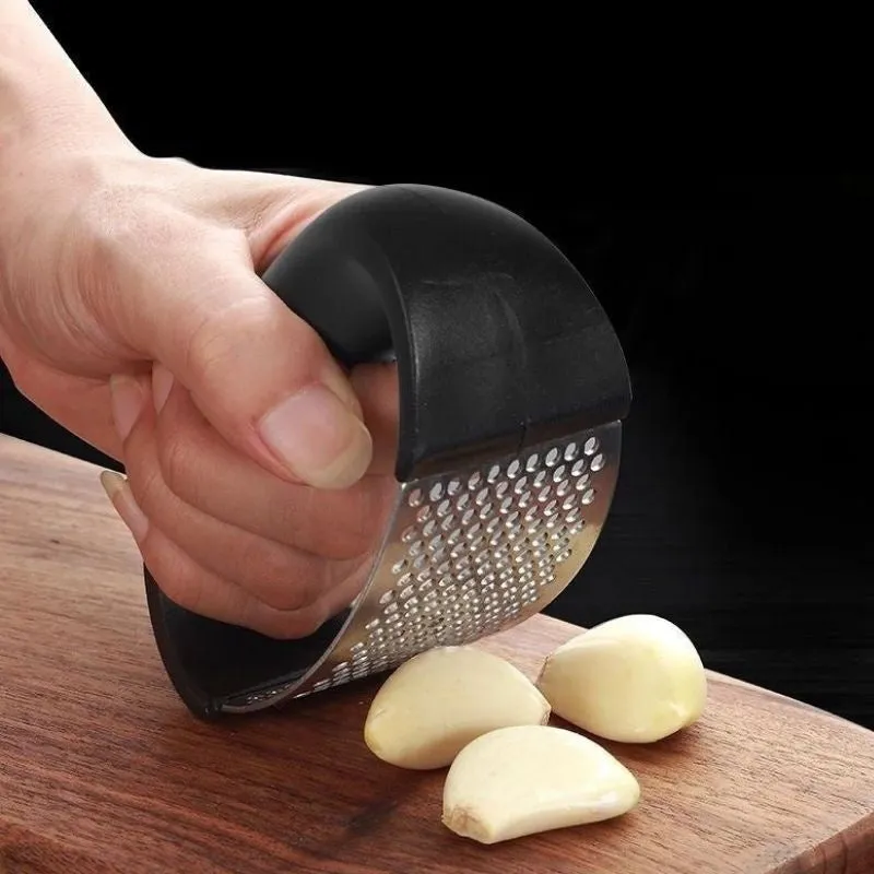 304 stainless steel garlic press with ergonomic handle in choice of colours
