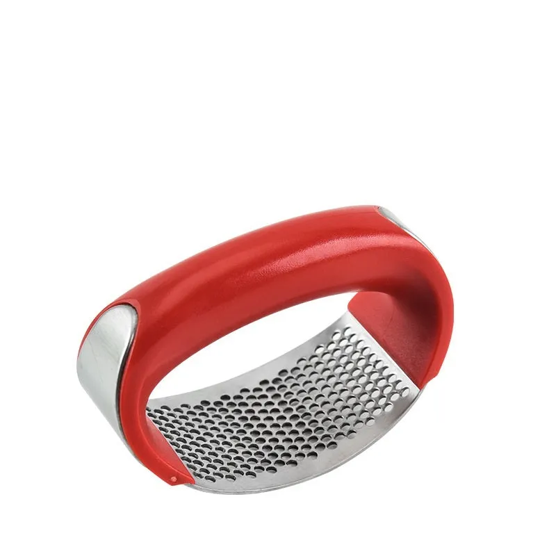 304 stainless steel garlic press with ergonomic handle in choice of colours