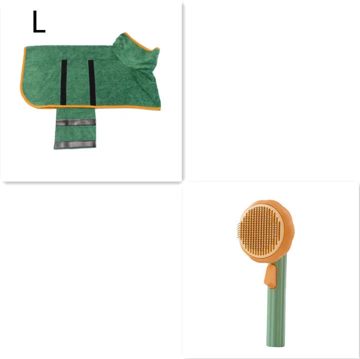 Hand-held pet grooming brush with curved stainless steel teeth in pumpkin colour option
