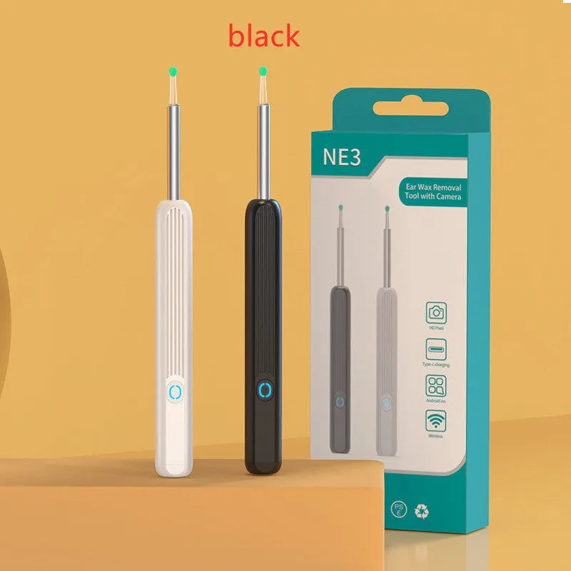 NE3 wireless otoscope with camera, LED light, and spoon heads for ear cleaning
