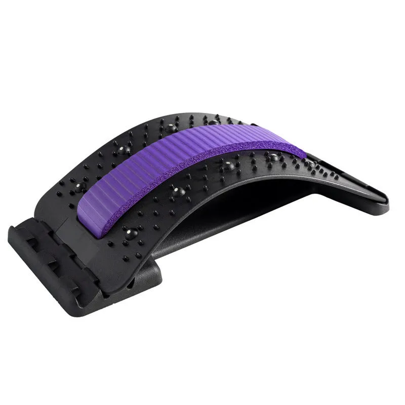 Adjustable back stretcher massager in rectangular trapezoid shape with multiple colour options