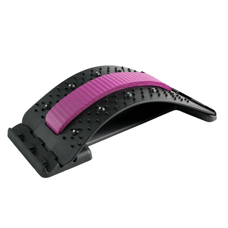 Adjustable back stretcher massager in rectangular trapezoid shape with multiple colour options