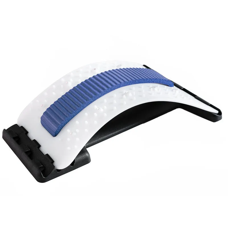 Adjustable back stretcher massager in rectangular trapezoid shape with multiple colour options