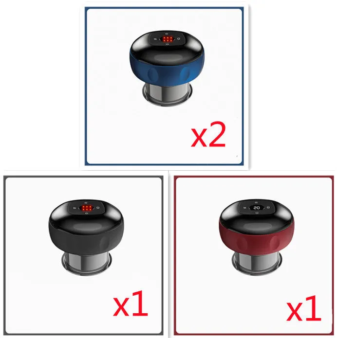 Smart electric vacuum cupping massage device with LED display and control buttons