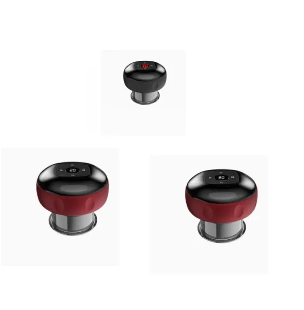 Smart electric vacuum cupping massage device with LED display and control buttons
