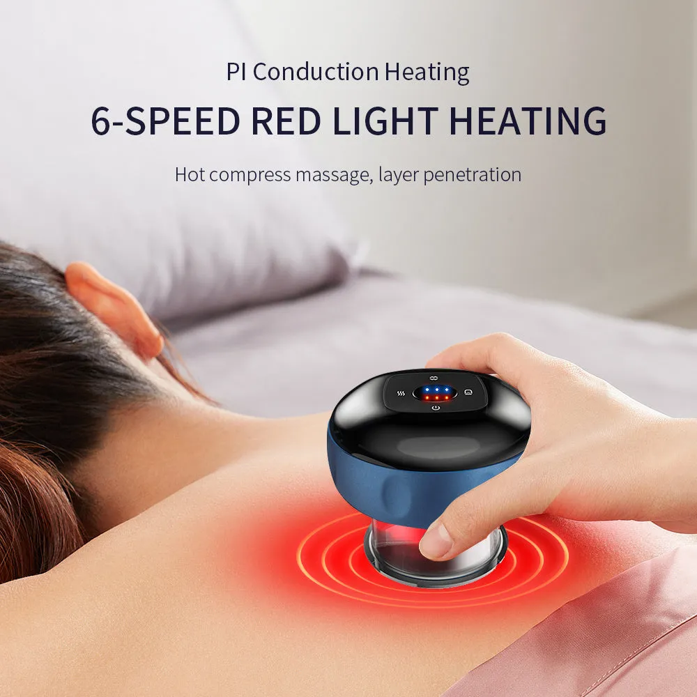 Smart electric vacuum cupping massage device with LED display and control buttons