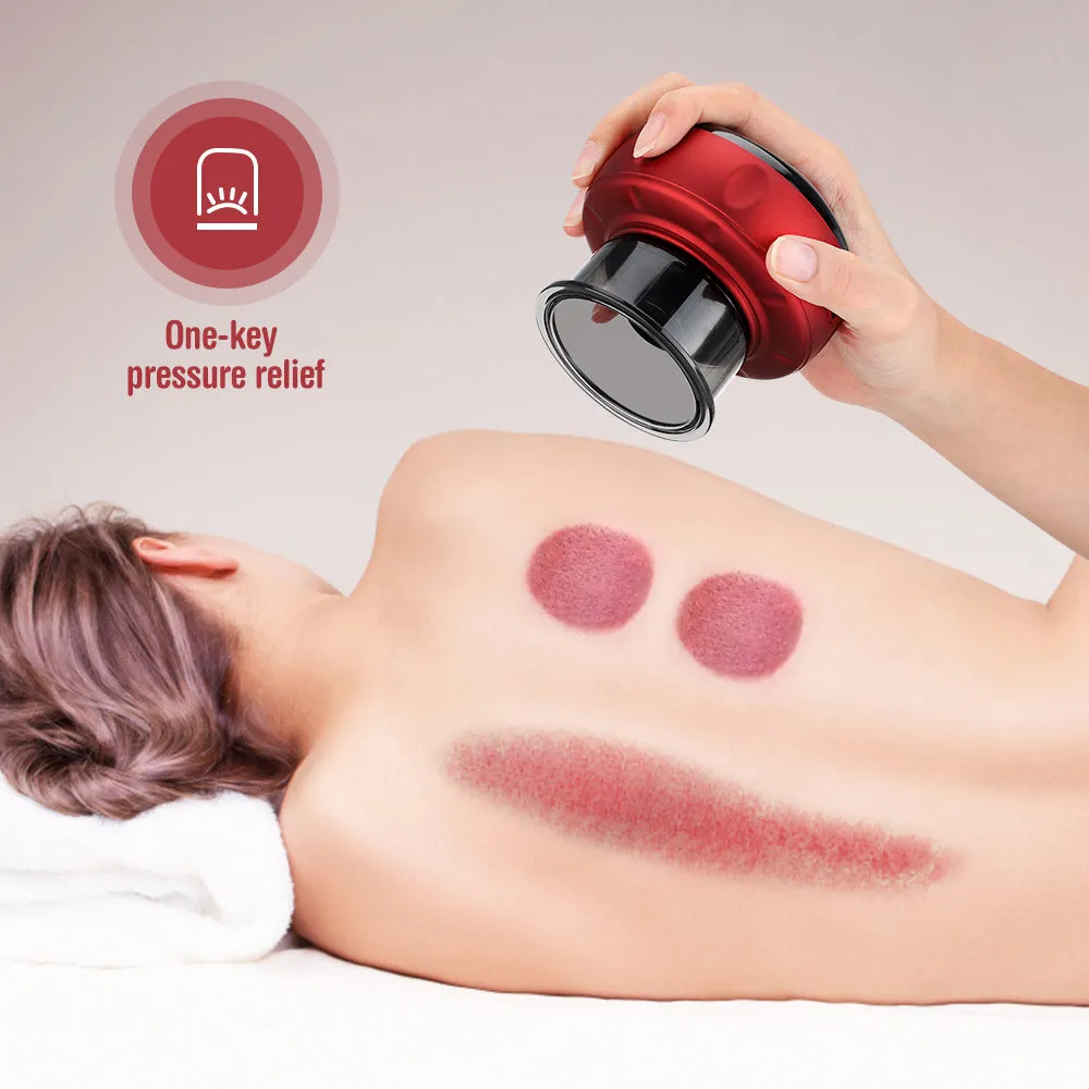 Smart electric vacuum cupping massage device with LED display and control buttons