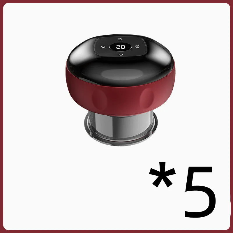 Smart electric vacuum cupping massage device with LED display and control buttons