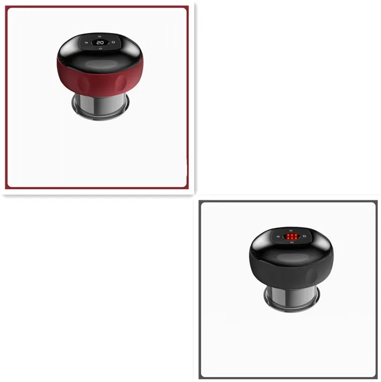 Smart electric vacuum cupping massage device with LED display and control buttons