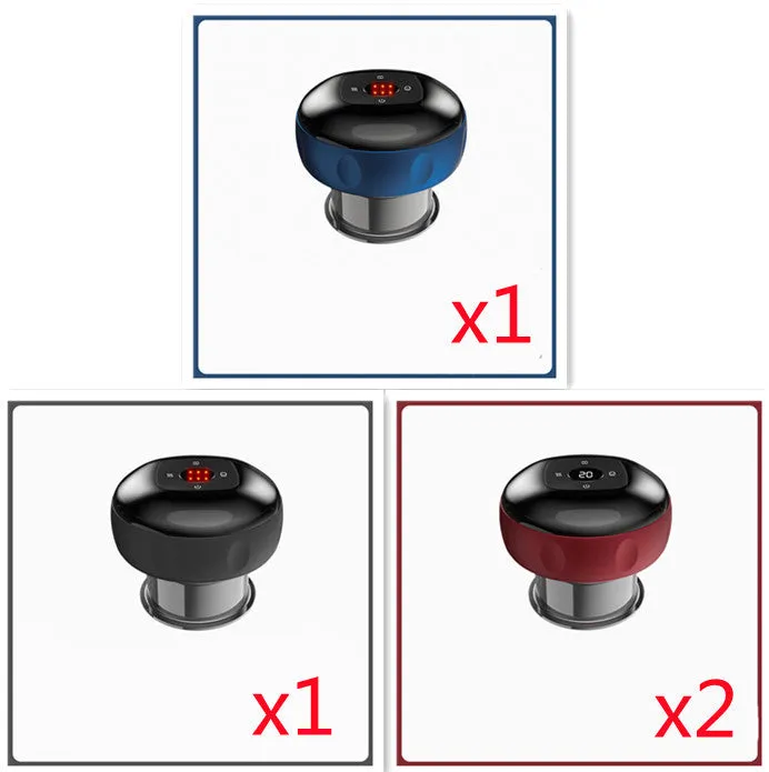 Smart electric vacuum cupping massage device with LED display and control buttons