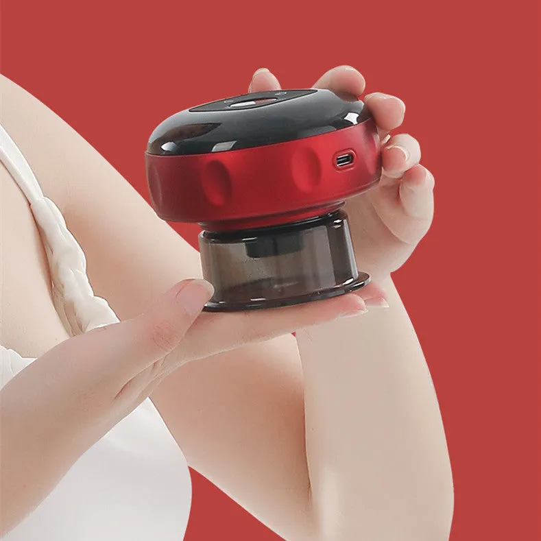 Smart electric vacuum cupping massage device with LED display and control buttons