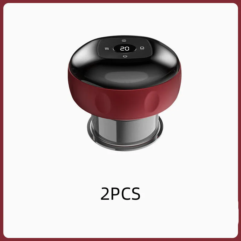 Smart electric vacuum cupping massage device with LED display and control buttons