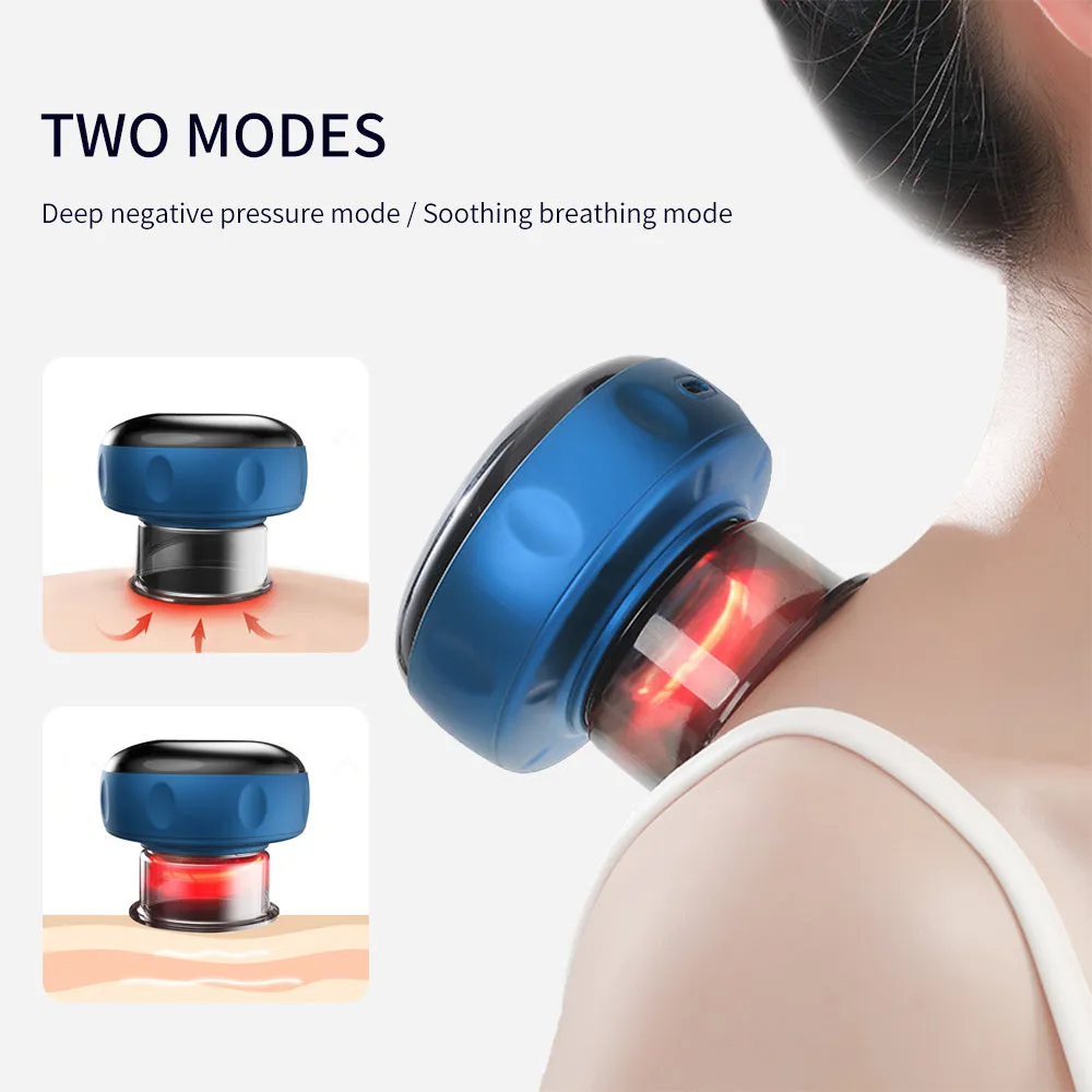Smart electric vacuum cupping massage device with LED display and control buttons