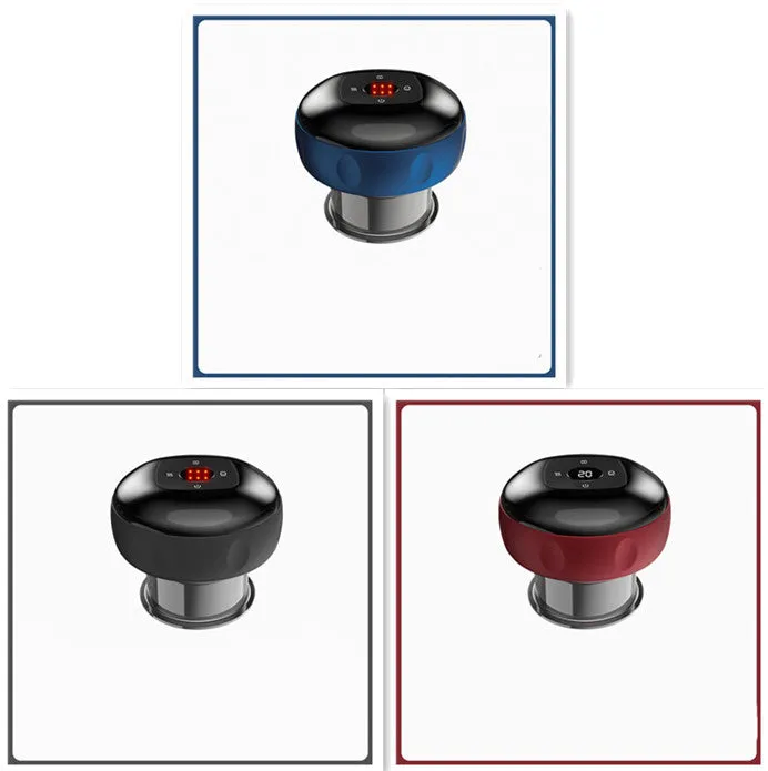 Smart electric vacuum cupping massage device with LED display and control buttons