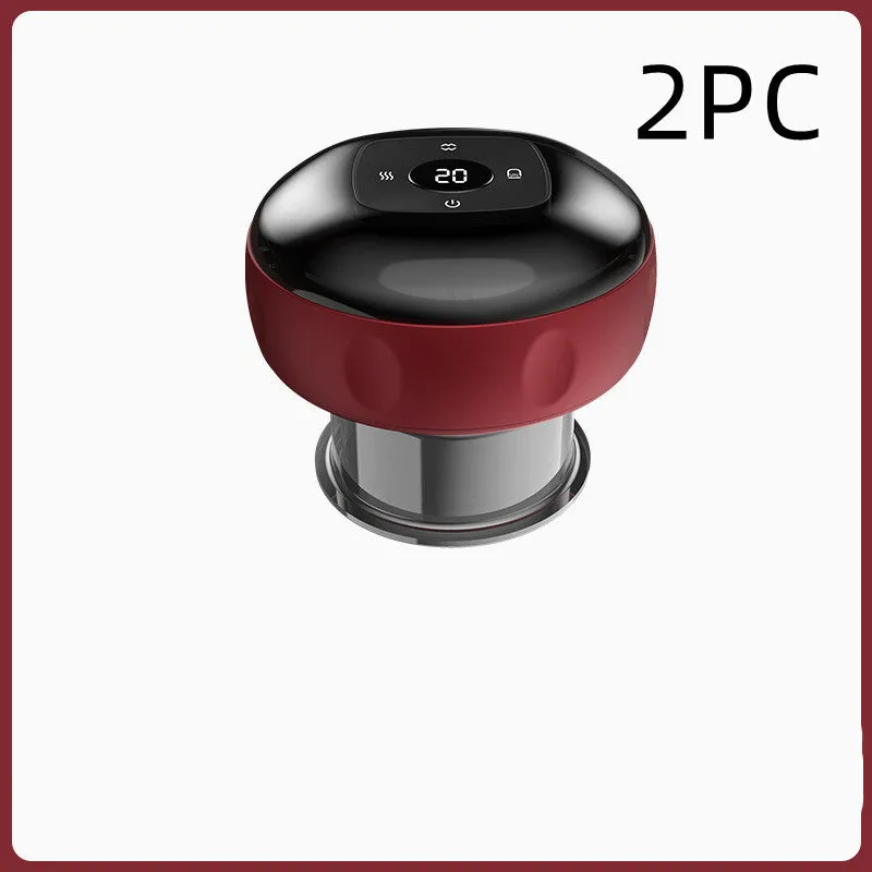 Smart electric vacuum cupping massage device with LED display and control buttons