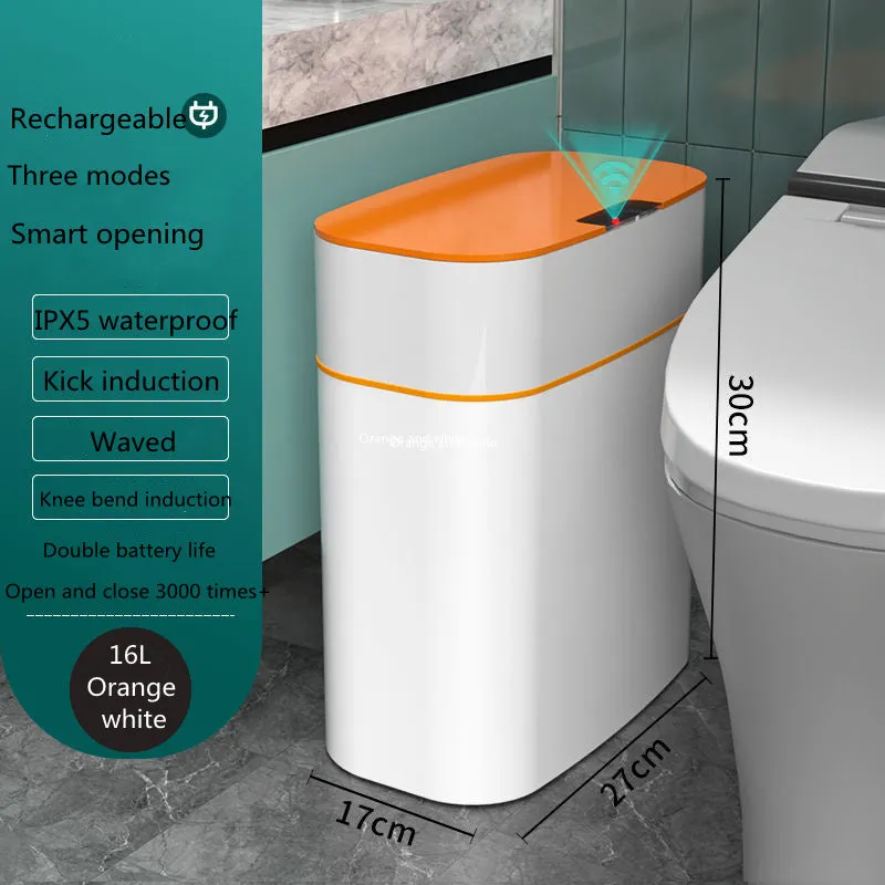 Smart automatic induction rubbish bin in white colour with 16L capacity