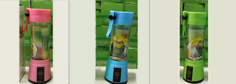 Pink portable USB blender with 380ml cup and automatic cleaning function