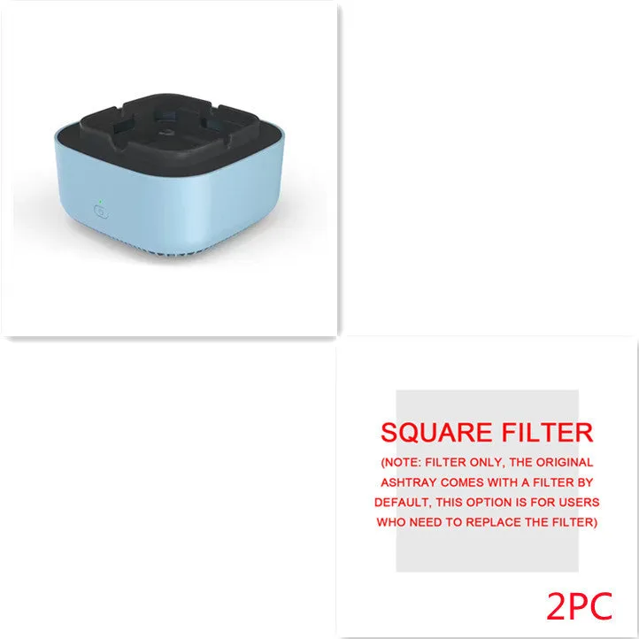 Smoke removal air purification ashtray with negative ion air purifier, portable battery powered, starry sky green colour