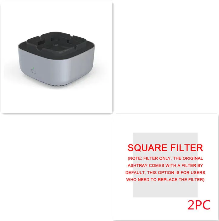 Smoke removal air purification ashtray with negative ion air purifier, portable battery powered, starry sky green colour