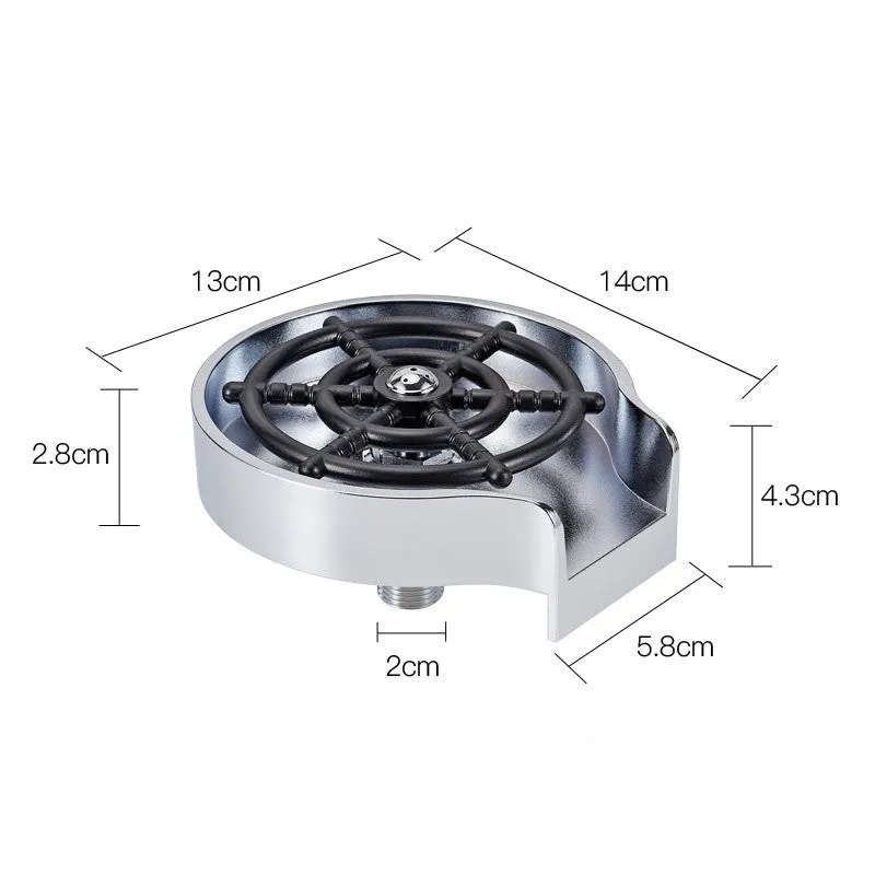 Automatic cup washer with high-pressure spray nozzle for bar counter cleaning