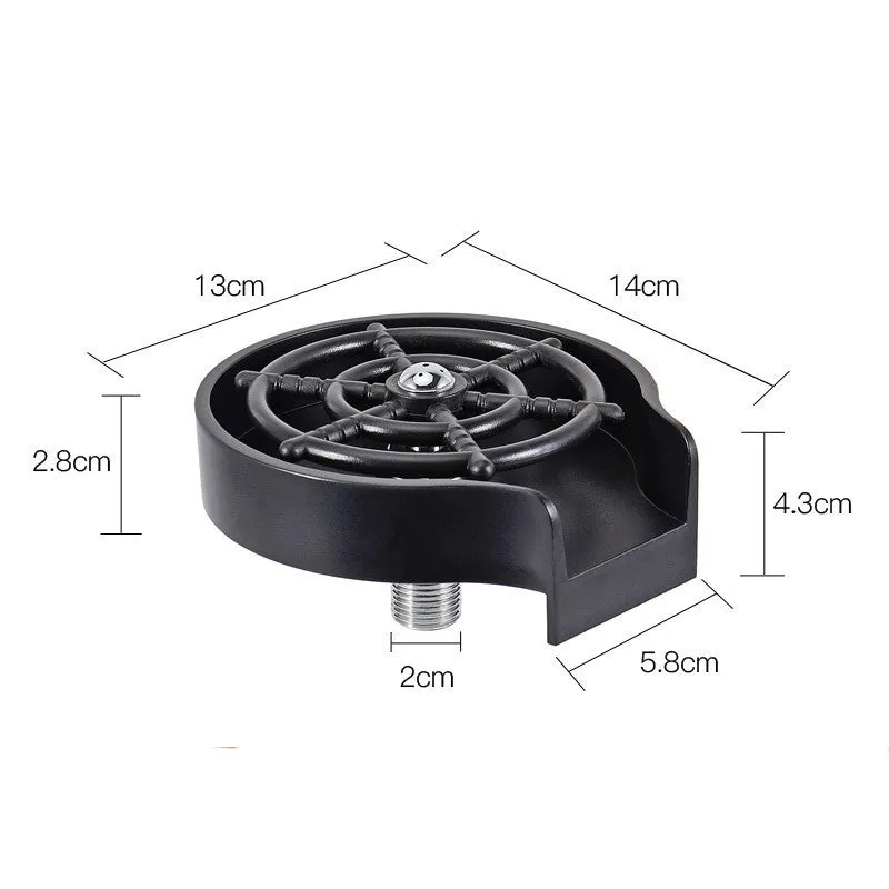 Automatic cup washer with high-pressure spray nozzle for bar counter cleaning