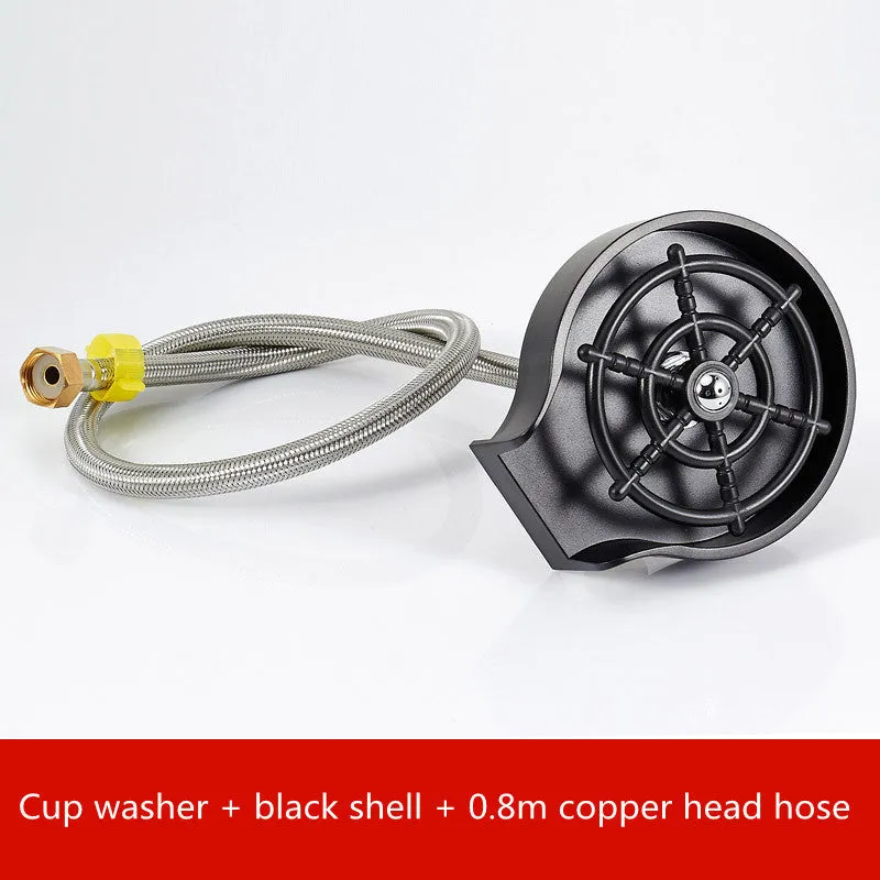 Automatic cup washer with high-pressure spray nozzle for bar counter cleaning