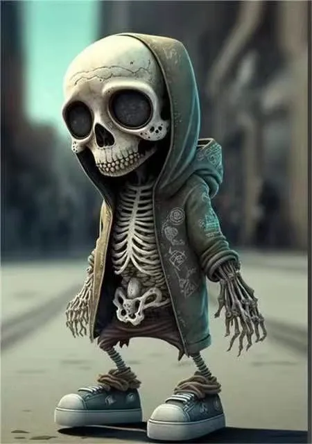 Resin skeleton figurine ornament measuring 15cm tall with modern sleek design for Halloween décor