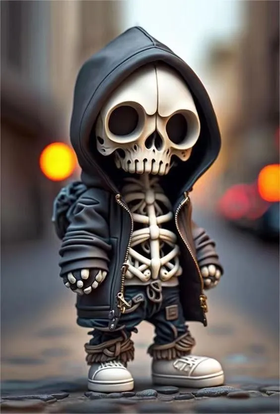 Resin skeleton figurine ornament measuring 15cm tall with modern sleek design for Halloween décor
