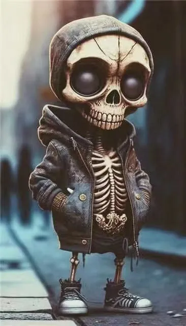 Resin skeleton figurine ornament measuring 15cm tall with modern sleek design for Halloween décor