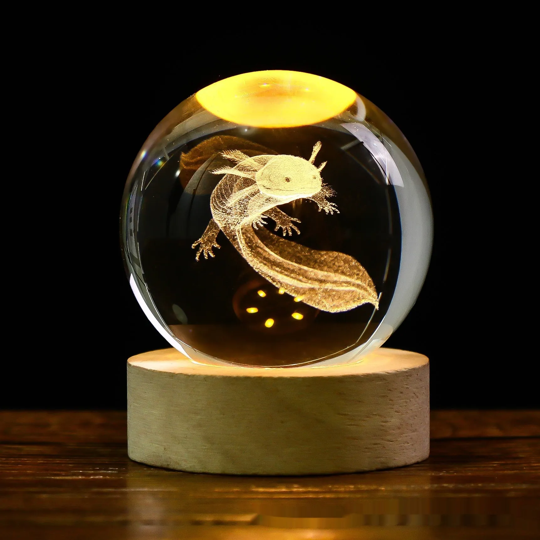 6cm crystal ball night light projecting starry sky patterns with detailed planetary carvings