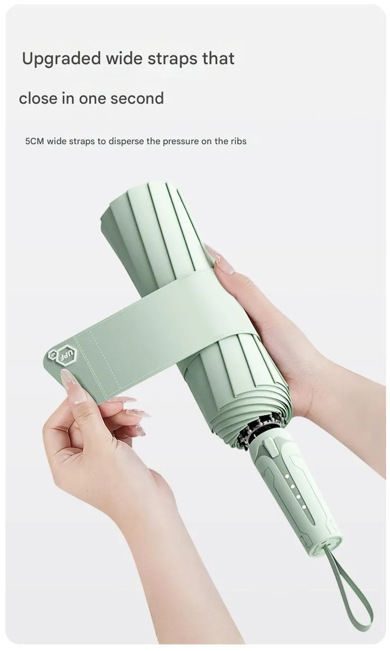 Automatic folding umbrella with 108cm oversized canopy in multiple colour options