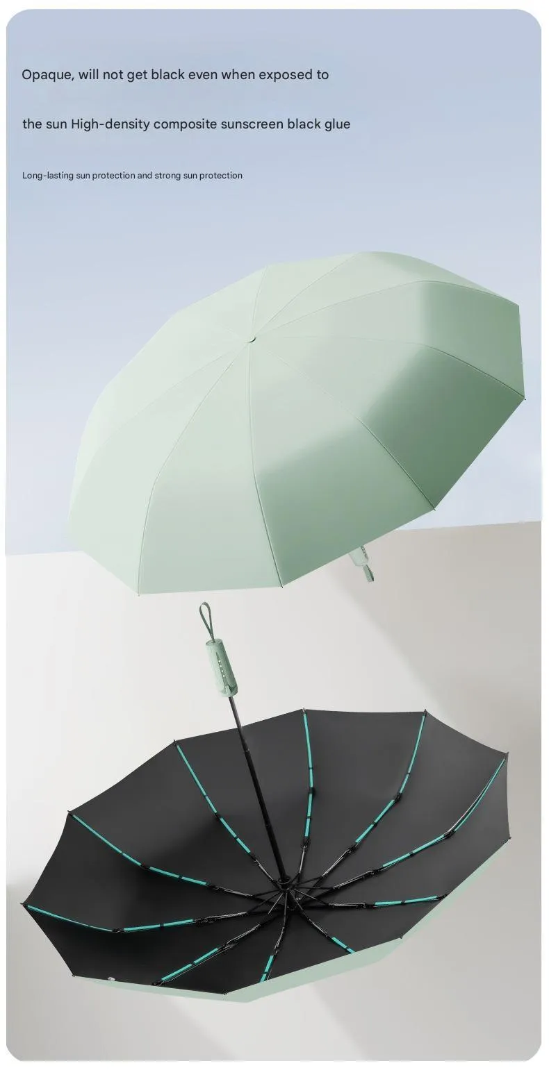Automatic folding umbrella with 108cm oversized canopy in multiple colour options
