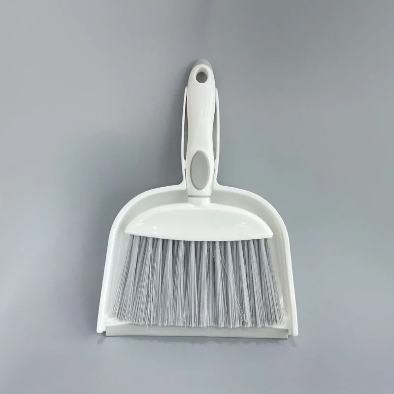 Mini plastic dusting brush and dustpan suit in small size with colour options cherry blossom powder, glacier blue, Nordic green, gray, blue white, and green white
