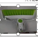 Mini plastic dusting brush and dustpan suit in small size with colour options cherry blossom powder, glacier blue, Nordic green, gray, blue white, and green white