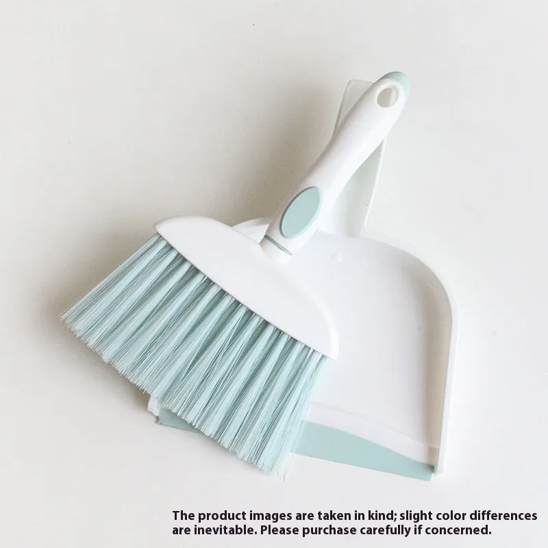 Mini plastic dusting brush and dustpan suit in small size with colour options cherry blossom powder, glacier blue, Nordic green, gray, blue white, and green white