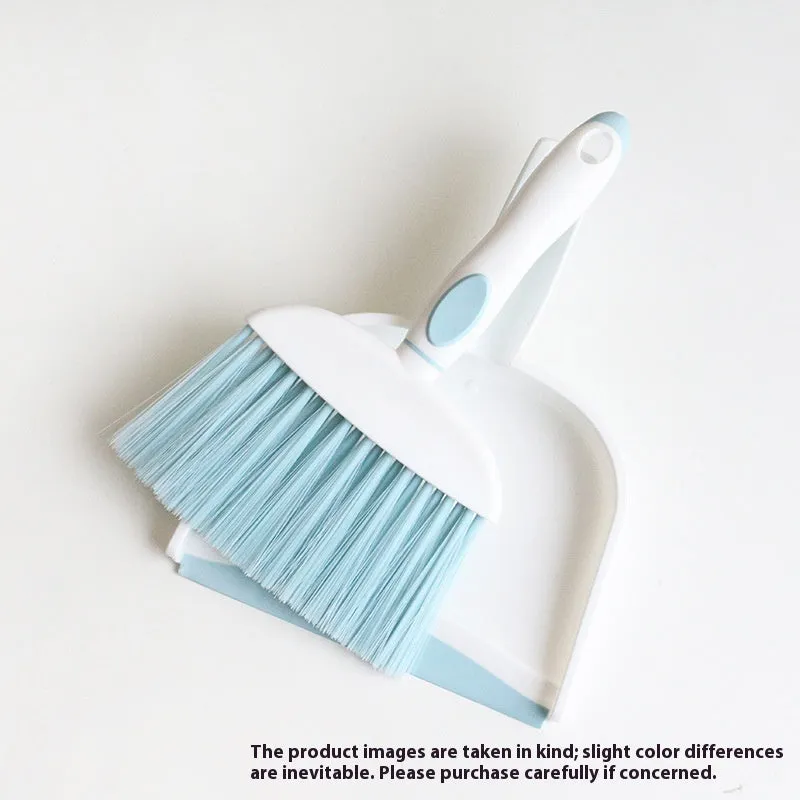 Mini plastic dusting brush and dustpan suit in small size with colour options cherry blossom powder, glacier blue, Nordic green, gray, blue white, and green white