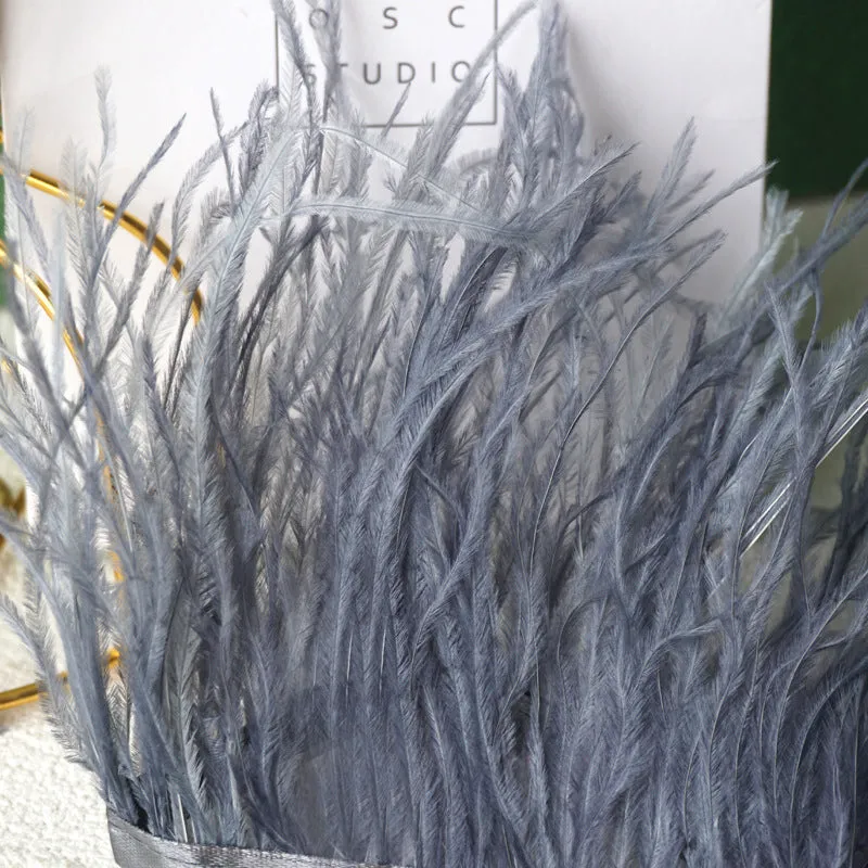 Decorative feather cloth strip DIY trim 10-15cm wide in multiple colours for clothing crafts