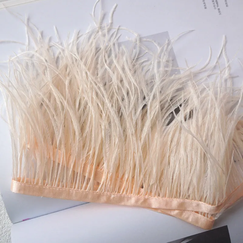 Decorative feather cloth strip DIY trim 10-15cm wide in multiple colours for clothing crafts