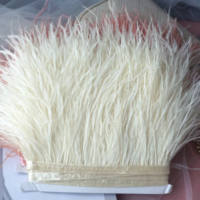 Decorative feather cloth strip DIY trim 10-15cm wide in multiple colours for clothing crafts