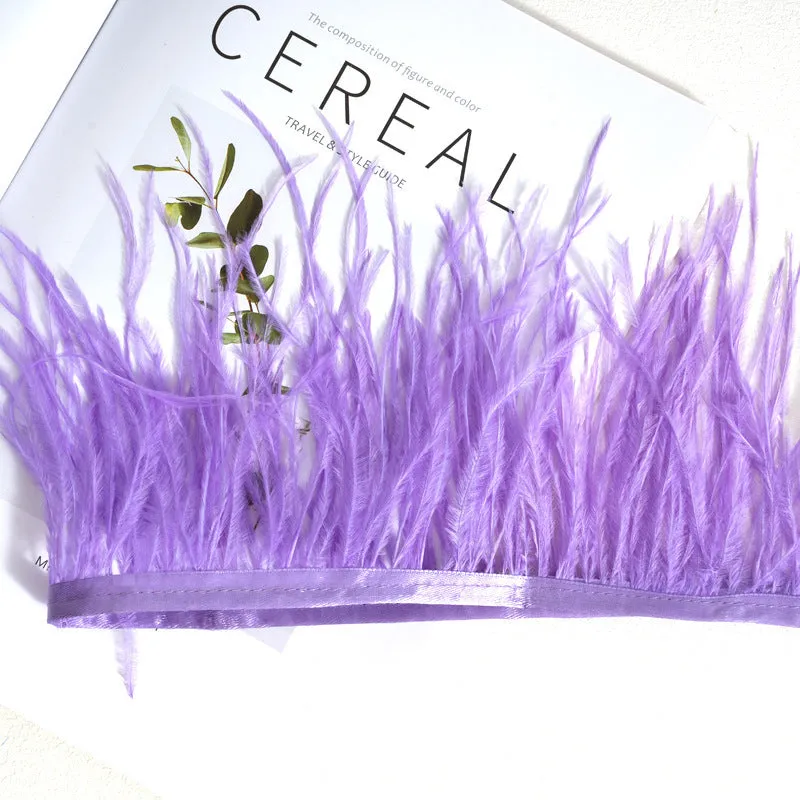Decorative feather cloth strip DIY trim 10-15cm wide in multiple colours for clothing crafts