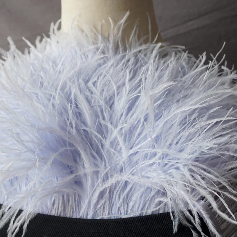 Decorative feather cloth strip DIY trim 10-15cm wide in multiple colours for clothing crafts