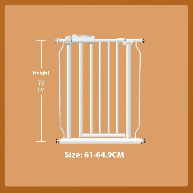 Baby safety gate plastic barrier 78cm high adjustable width 61-85.9cm white model for stairs