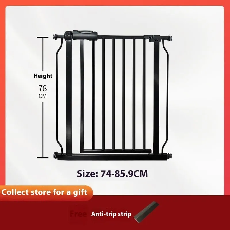 Baby safety gate plastic barrier 78cm high adjustable width 61-85.9cm white model for stairs