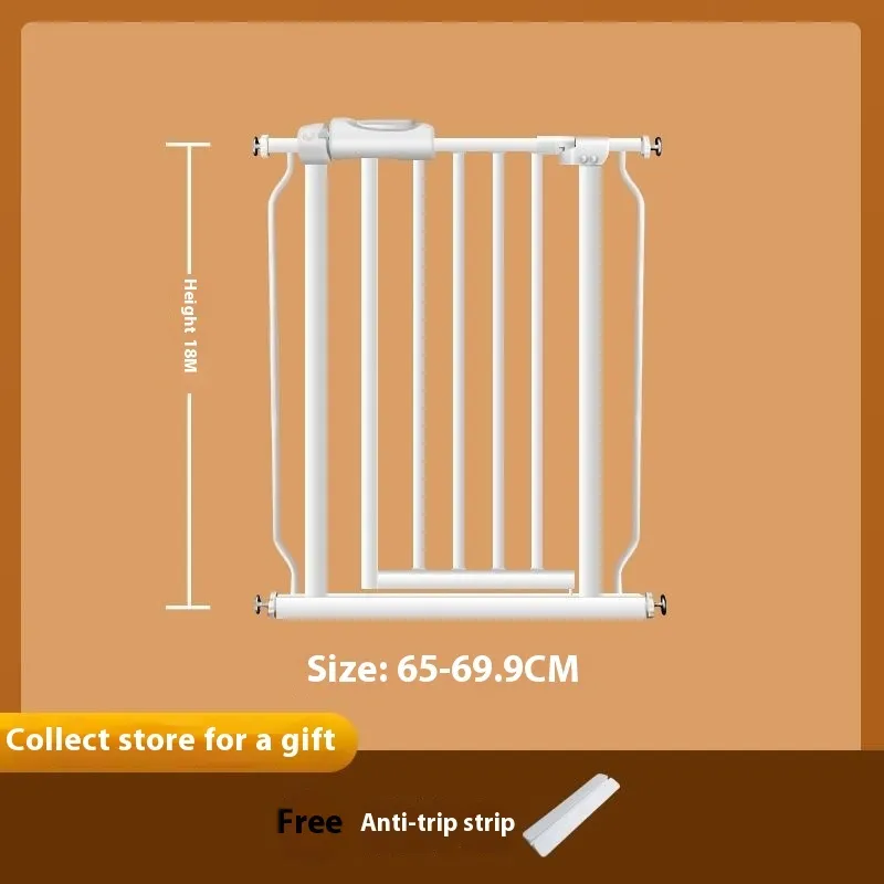 Baby safety gate plastic barrier 78cm high adjustable width 61-85.9cm white model for stairs