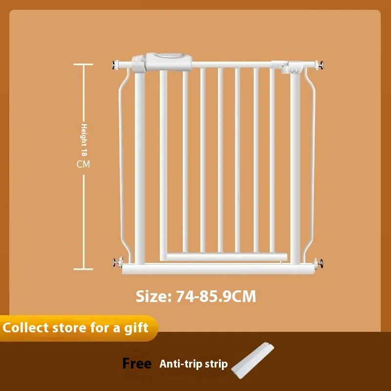 Baby safety gate plastic barrier 78cm high adjustable width 61-85.9cm white model for stairs