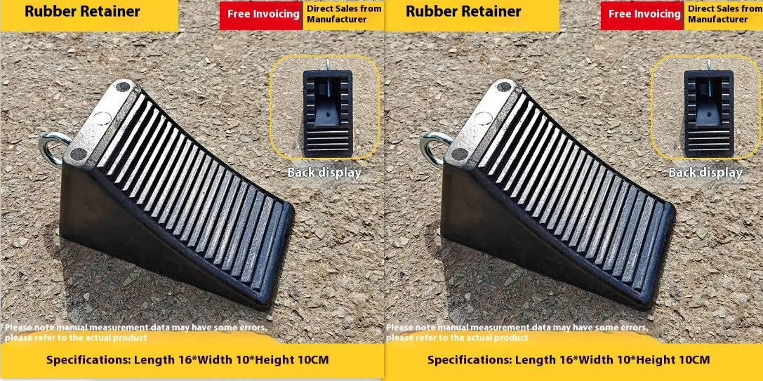 Portable car anti-slip retainer triangle with wood pattern design and adjustable height up to 26cm