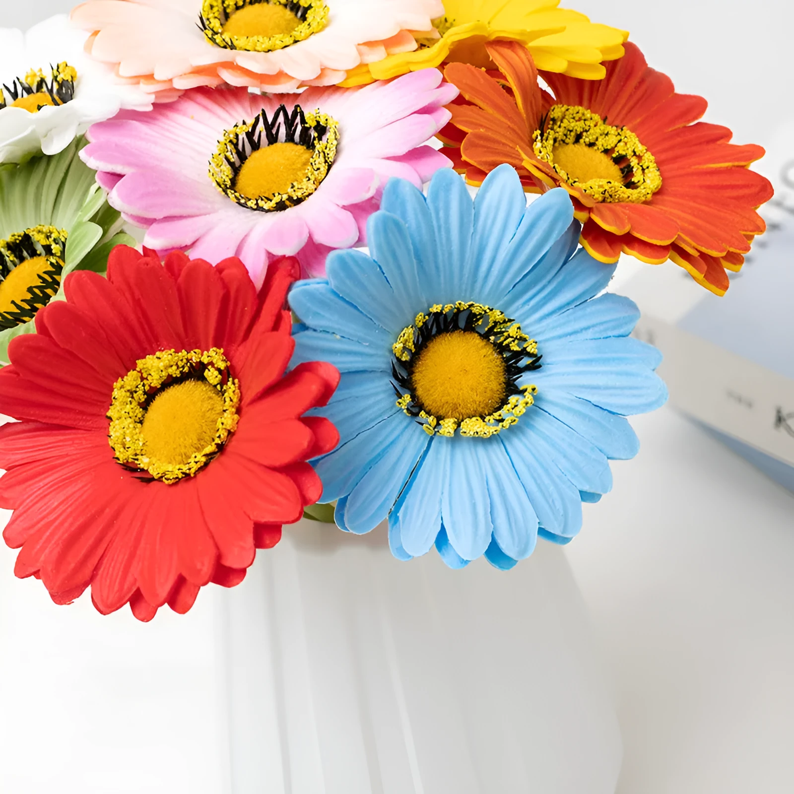 Simulation flower bouquet in assorted colours made from pu and silk flower for home decoration