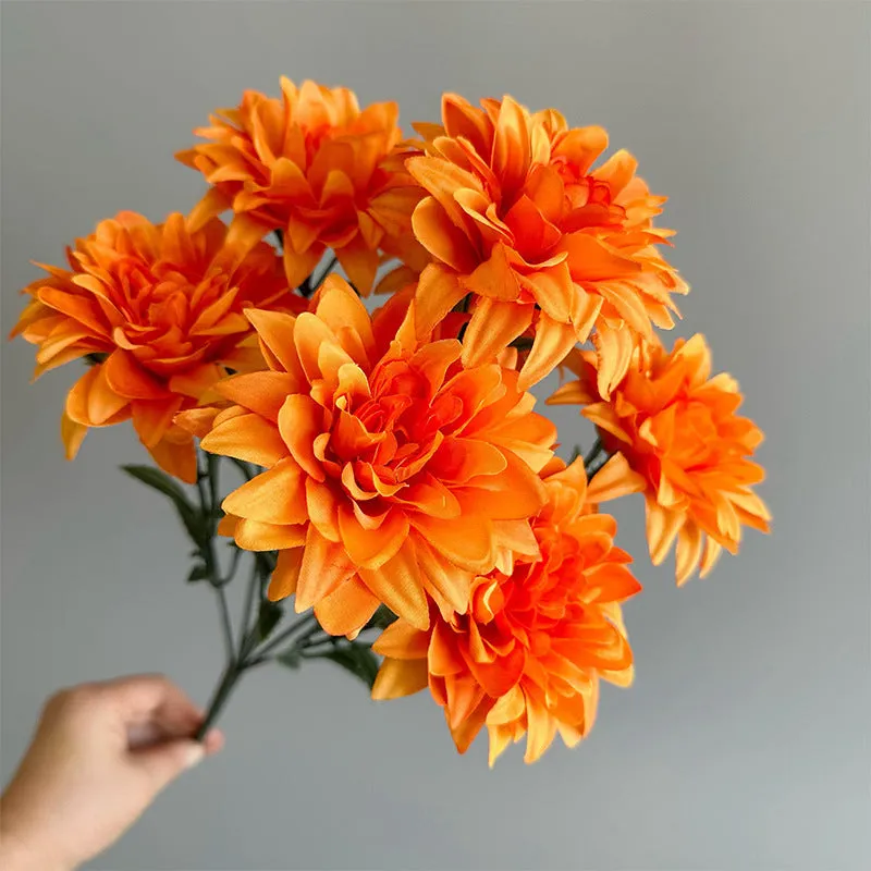 Silk flower bouquet with artificial roses and peonies in mixed colours for desktop fan display